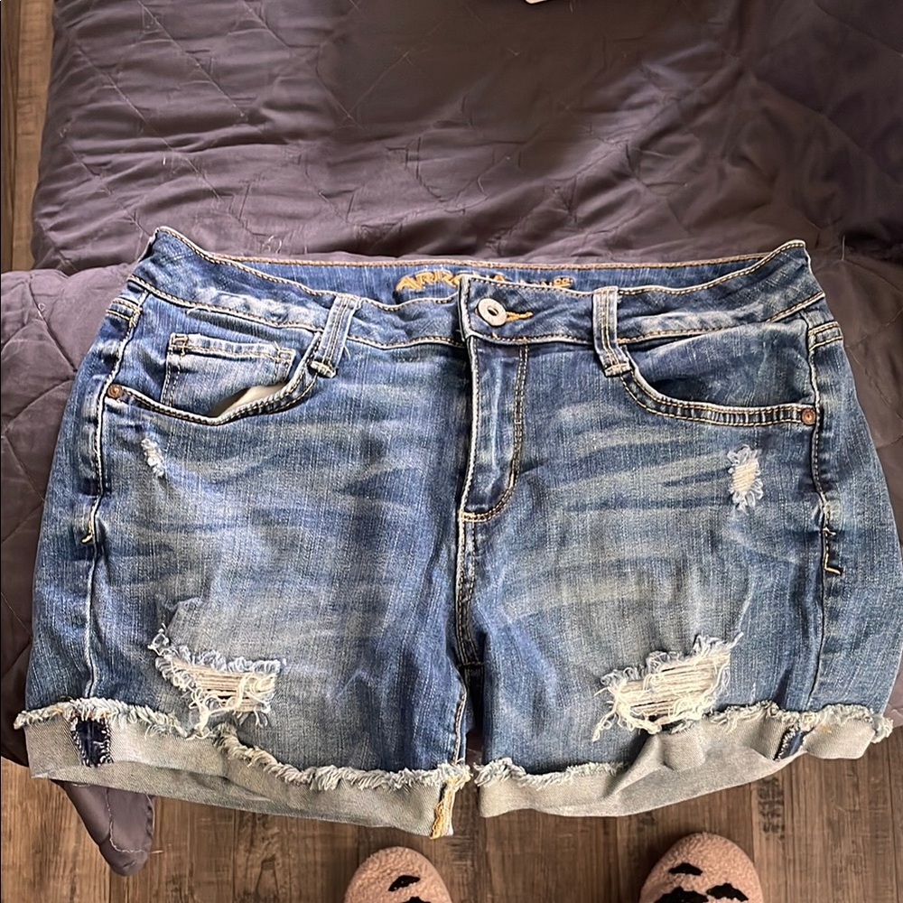 Distressed Denim Shorts